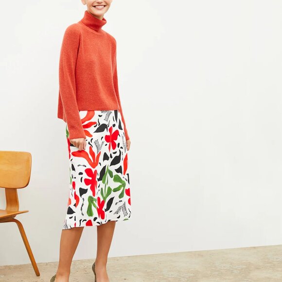 MM LaFleur Women's Arbus Cashmere Turtleneck Sweater, Papaya, Size XL EUC - Picture 4 of 5